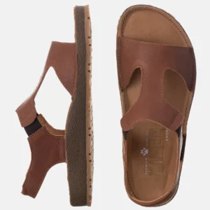 Sandália Rasteira Feminina Asteca Couro Legítimo Ortopédica Super Leve